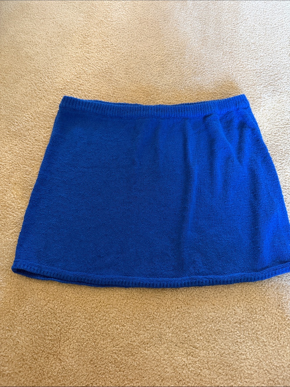 Free People Beach Electric Blue Mini Knit Skirt